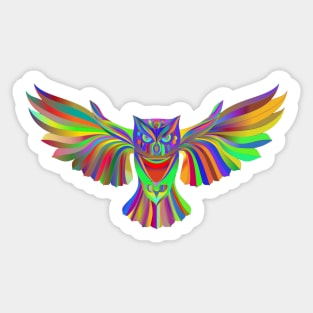 Iridescent prismatic luminescent owl Sticker